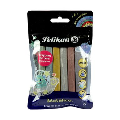 Crayon pelikan METALICO triangular jumbo 6pza.