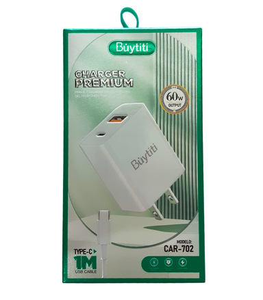 Cargador cubo + cable tipo c