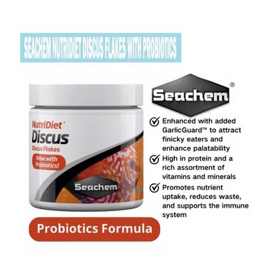 SEACHEM PROBIOTIC FISH FOOD (TROPICAL, CHLORELLA, CICHLID, DISCUS, SRIMP FLAKES)