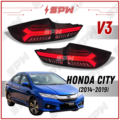 Honda City GM6 2014 2015 2016 2017 2018 2019 V3 AUDI-DESIGN Tail Lamp Tail Light Taillamp Taillight LED Daylight Running Signal Brake Light