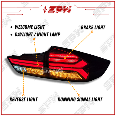 Honda City GM6 2014 2015 2016 2017 2018 2019 V3 AUDI-DESIGN Tail Lamp Tail Light Taillamp Taillight LED Daylight Running Signal Brake Light