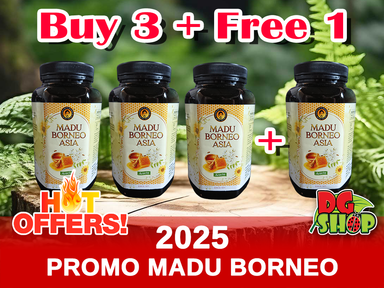 Hot Viral Promo Pra Ramadhan 2025 Madu Borneo Asia DGShop2U - BUY 3 + FREE 1