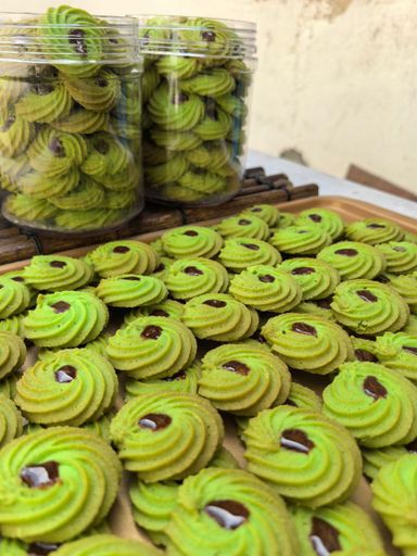 Pandan Gula Melaka Butter Cookies (~40 pcs)