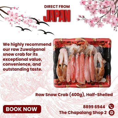 Raw Snow Crab 400 grams Half Shelled