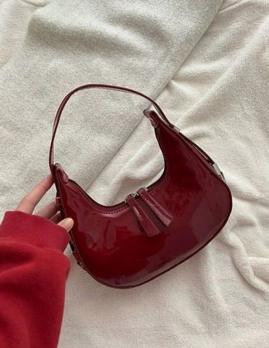 Glossy Burgundy Shoulder Bag