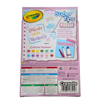 Plumones Super Tips Crayola (Pastel) 12pza. 