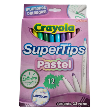 Plumones Super Tips Crayola (Pastel) 12pza. 