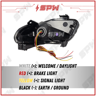 Toyota Vios NCP150 2013 2014 2015 2016 2017 2018 Rear Bumper LED Reflector DRL Daylight Running Signal Brake Light Lamp