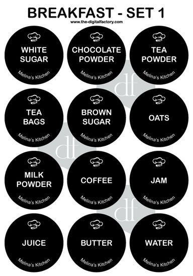 Home & Kitchen Labels 3cm Diameter (Choose any 6 Categories - 72pcs)