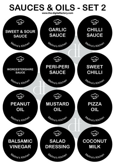 Home & Kitchen Labels 3cm Diameter (Choose any 6 Categories - 72pcs)