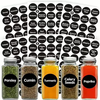 Home & Kitchen Labels 3cm Diameter (All Categories - 168pcs)