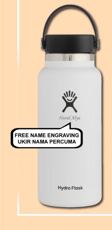 Preorder | Hydro Flask with Engrave Name - 32oz / 900ml 