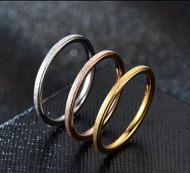 Stainless steel Frosted ring set