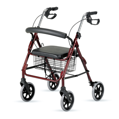 Déambulateur Rollator 4 roues pliant - Rouge