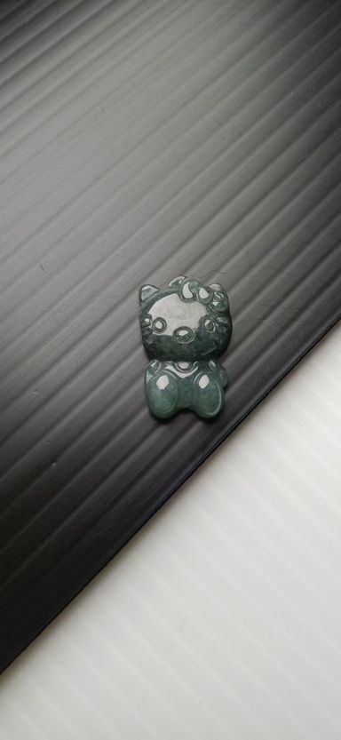 BLUE WATER JADE - HELLO KITTY CHARMS/PENDANT