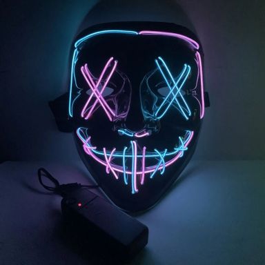 Double Color Electroluminescent Light Up Party Mask