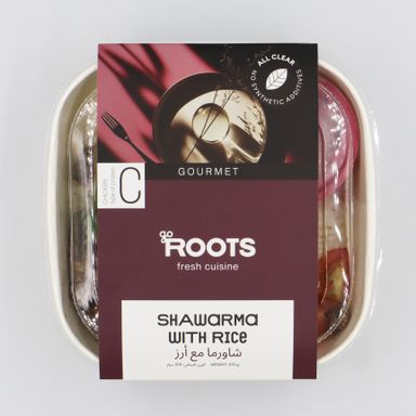 Roots Shawarma with Rice & Tahini Sauce & Tomato & Parsley 370g