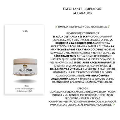 EXFOLIANTE LIMPIDOR ACLARADOR 100 GRAMOS 