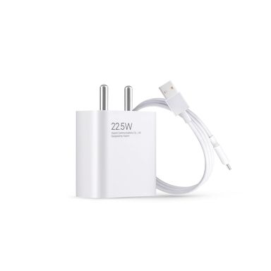 MI Xiaomi 22.5W Fast Charger with USB-C Cable, Quick Charge 3.0 Power Adapter (White)