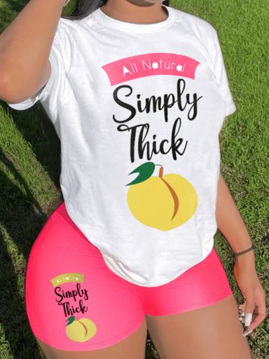 Simply Thick Print Shorts Set