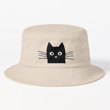 Black Cat Face Bucket Hat