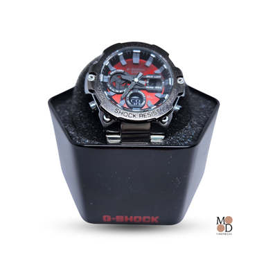 G Shock Steel Men's Watch (Silver And Red Time face)