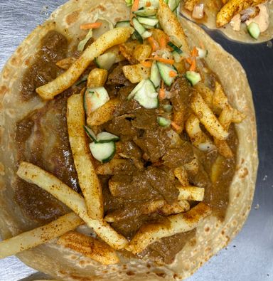 Masala Steak Wrap (Chips, Salad & Gravy)