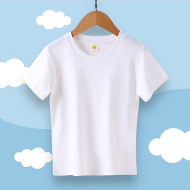 Kids White Cotton Tee