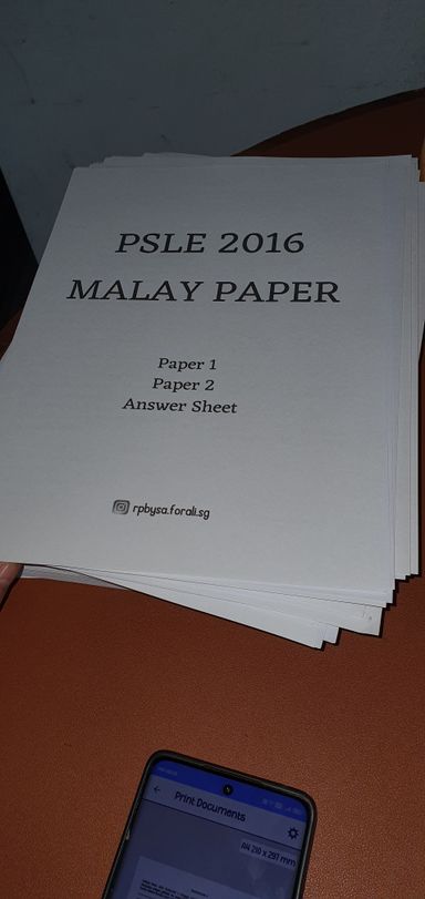 PAST PSLE PAPERS (PHYSICAL COPY) STANDARD LEVEL. ENGLISH, MATHS, SCIENCE AND MALAY!