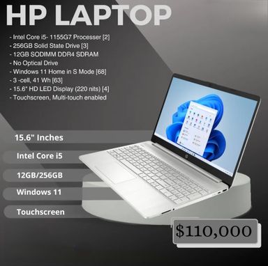 HP 15.6" Laptops, UHD Graphics, Wi-Fi, Windows 11 Silvery