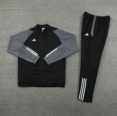 Adidas Black/Grey Full Zipper Jacket + Pants 