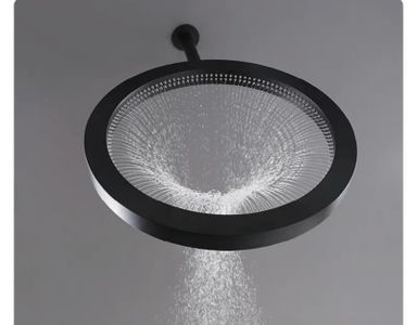 50.8 cm Shower Supercharged Top Spray Black, Rain Shower Top Spray Stainless Steel,