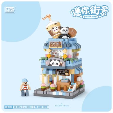 LOZ 8813-8816 Street Mini Block Ice Cream Cafe Photo Flower Gift