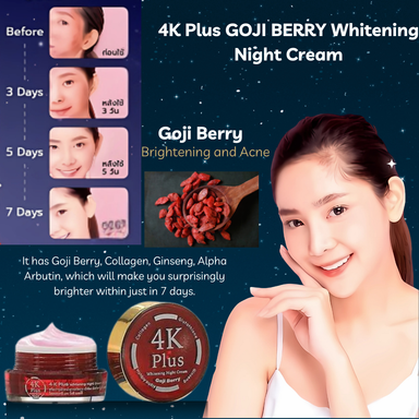  4K Plus 5X Whitening Night Cream Goji Berry