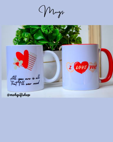 Valentines Themed Coffee Cups 