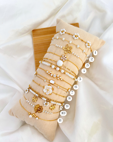 White Agate & Freshwater Pearl Bracelets 2 