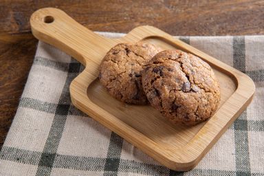 Delicious homemade cookies with chocolate chips