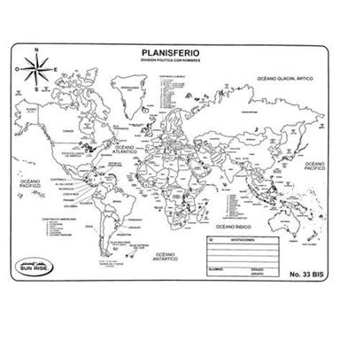 Mapa Planisferio (esquema)