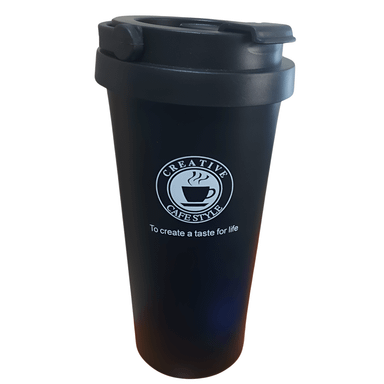 Creative Cafe Style Insulated Coffee Mug with Spill-Proof Lid