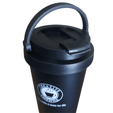 Creative Cafe Style Insulated Coffee Mug with Spill-Proof Lid