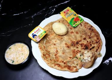 2 amul butter aloo paratha