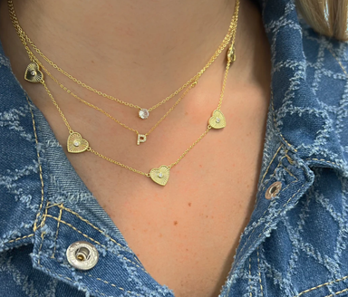 Multi Hearts Gold Necklace