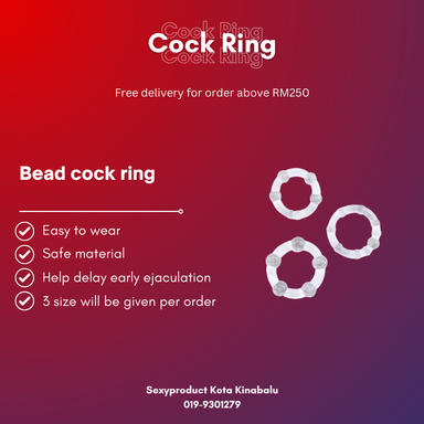 Bead cock ring 3pcs