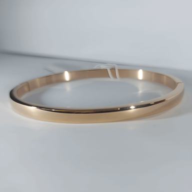 Rustproof Stainless Steel Rose Gold Oval Bangle Bracelet