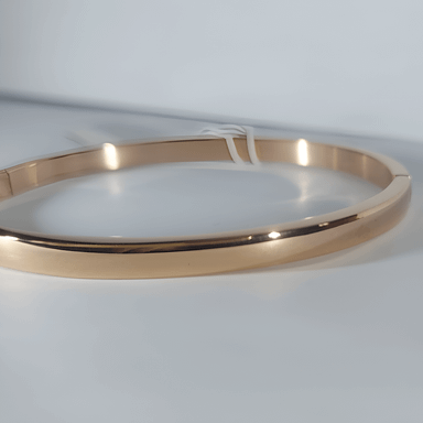 Rustproof Stainless Steel Rose Gold Oval Bangle Bracelet