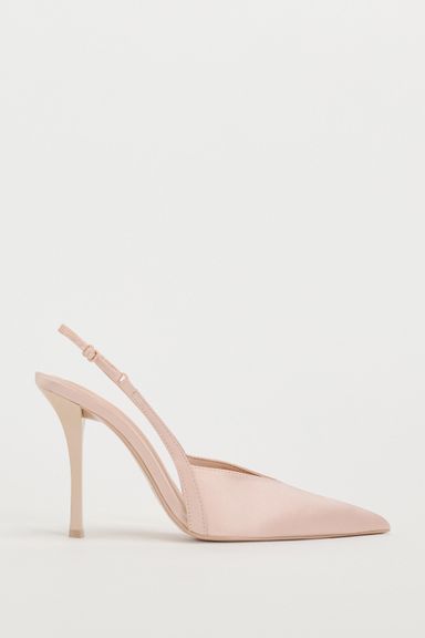 CHAUSSURES À TALON EN SATIN - Couleur rose poudré