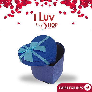 BLUE HEART Shaped Glitter Gift Box 