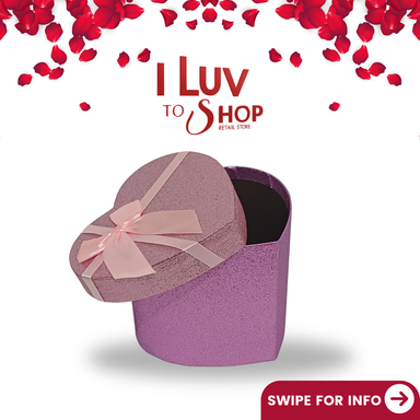 PINK HEART Shaped Glitter Gift Box