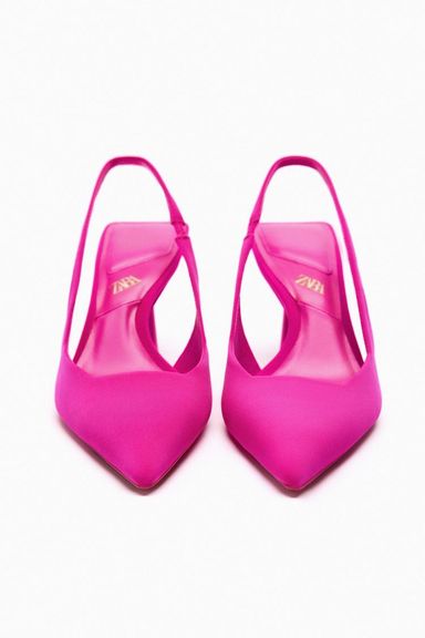 SLINGBACK À TALON HAUT EN TISSU - Couleur Rose fushia