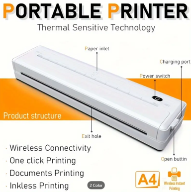 Compact Wireless Wi-Fi Thermal Printer Rechargeable